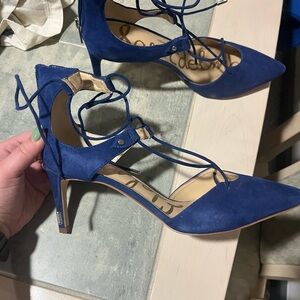 Sam Edelman Blue Lace-Up Heels